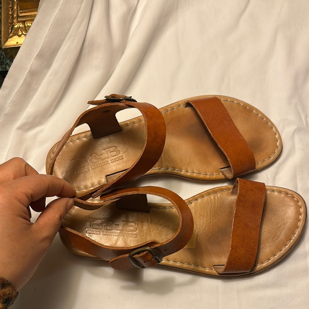B&B Greek Brown Leather Sandals by B&B